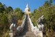 Thailand: A naga (mythical snake) staircase leads up to a giant Buddha on a hill overlooking Wat Salaeng, Ban Chom Khwan, Amphoe Long, Phrae Province