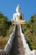 Thailand: A naga (mythical snake) staircase leads up to a giant Buddha on a hill overlooking Wat Salaeng, Ban Chom Khwan, Amphoe Long, Phrae Province